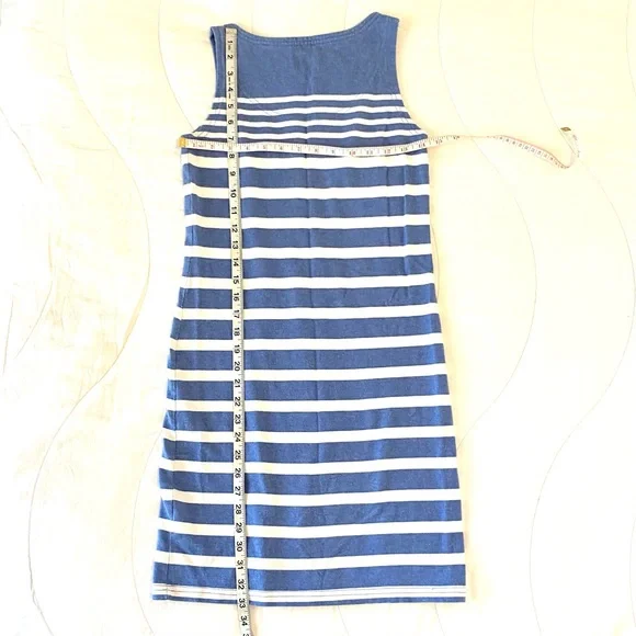 Joules Dress Size 2 Sleeveless Blue & White Stripe - Picture 6 of 6